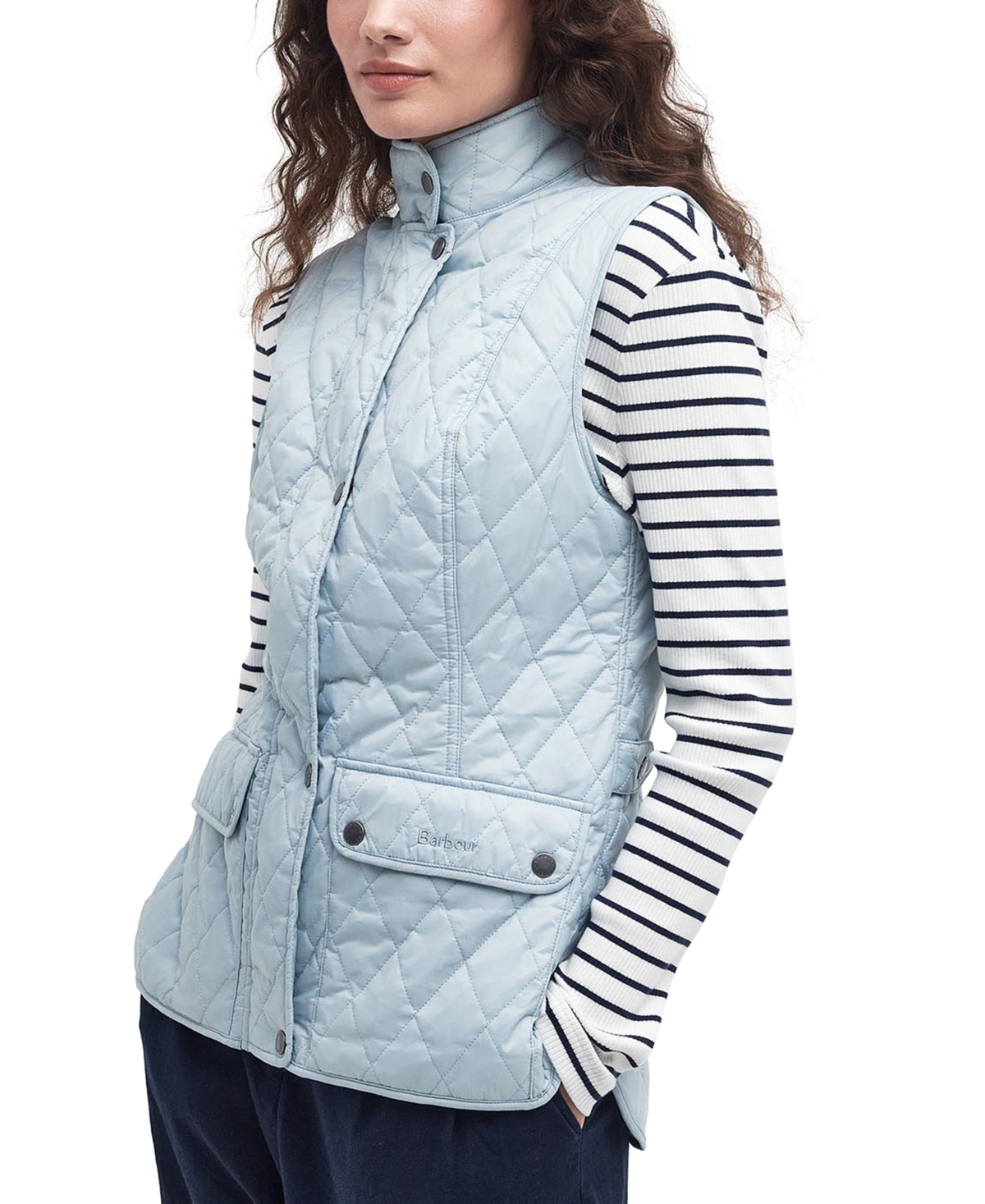 Shop Barbour Women's Otterburn Quilted Vest In Stone Blue