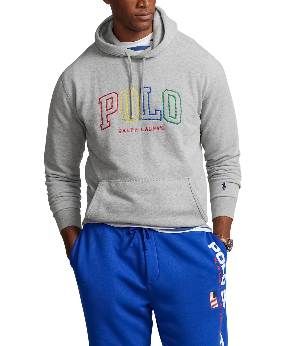 Polo Ralph Lauren Men's Big & Tall Embroidered Logo Hoodie In Andover Heather