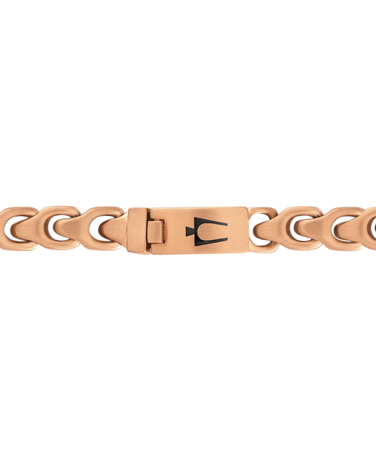 Shop Bulova Rose Gold-tone Ip Stainless Steel Link Bracelet In Rose Gold Tone