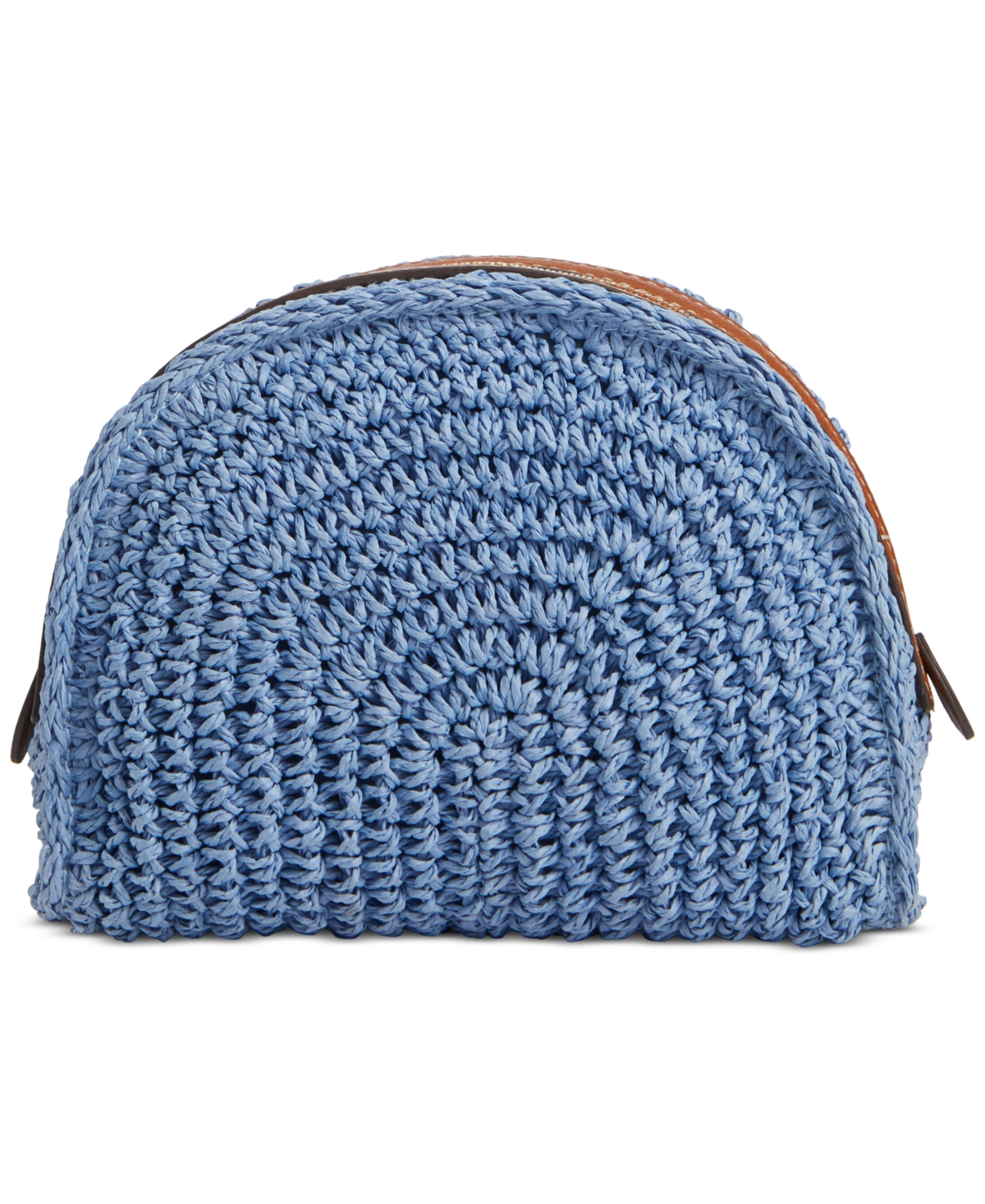 Flower Show Small Dome Pouch, Created for Macy's - Blue Raffia