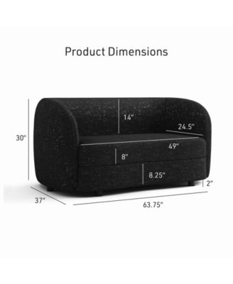 Isabella 63" Boucle Fabric Curved Loveseat