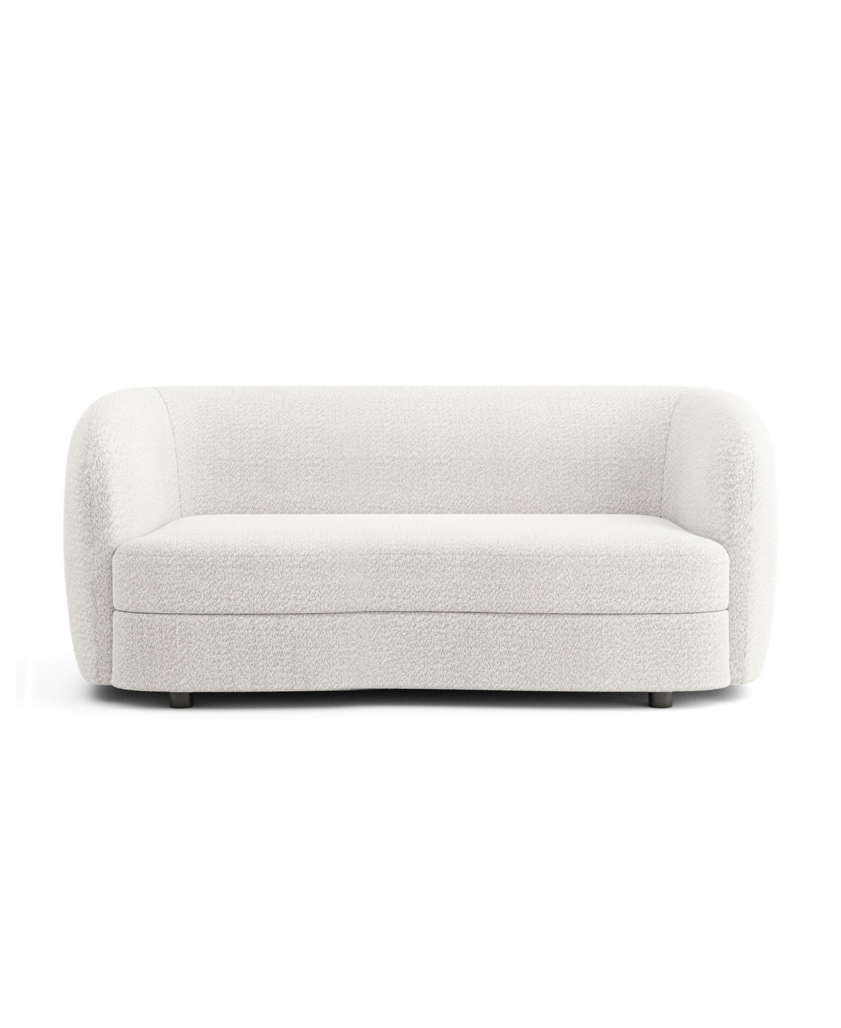 Isabella Boucle Fabric Curved Loveseat - Off-White