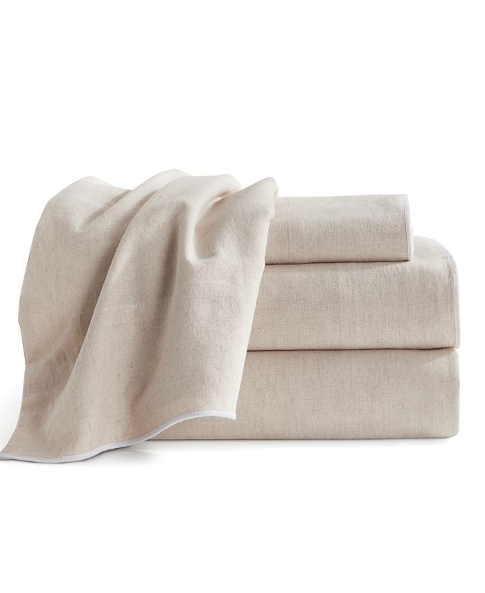 DKNY Pure Washed Linen Cotton 4 Pc. Sheet Set Queen Macy s