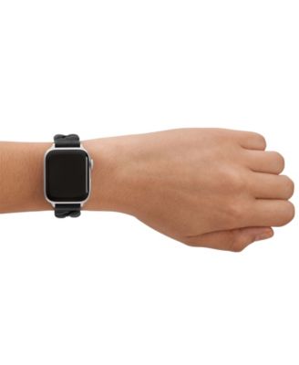 Women's Black Leather Band for Apple Watch, 38, 40, 41mm and 42, 44, 45, 49mm