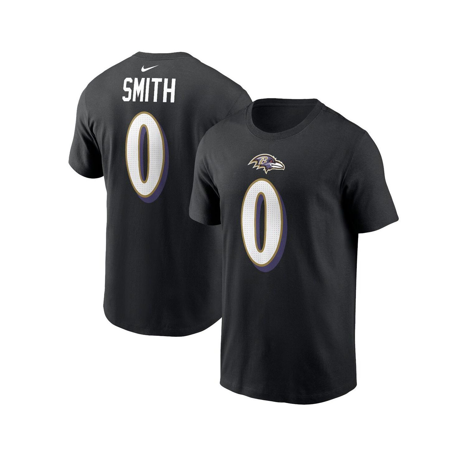 Men's Roquan Smith Black Baltimore Ravens Player Name and Number T-shirt