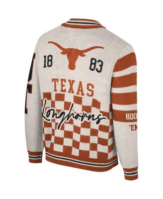 Men's and Women's Cream Texas Longhorns Jacquard Full-Zip Sweater
