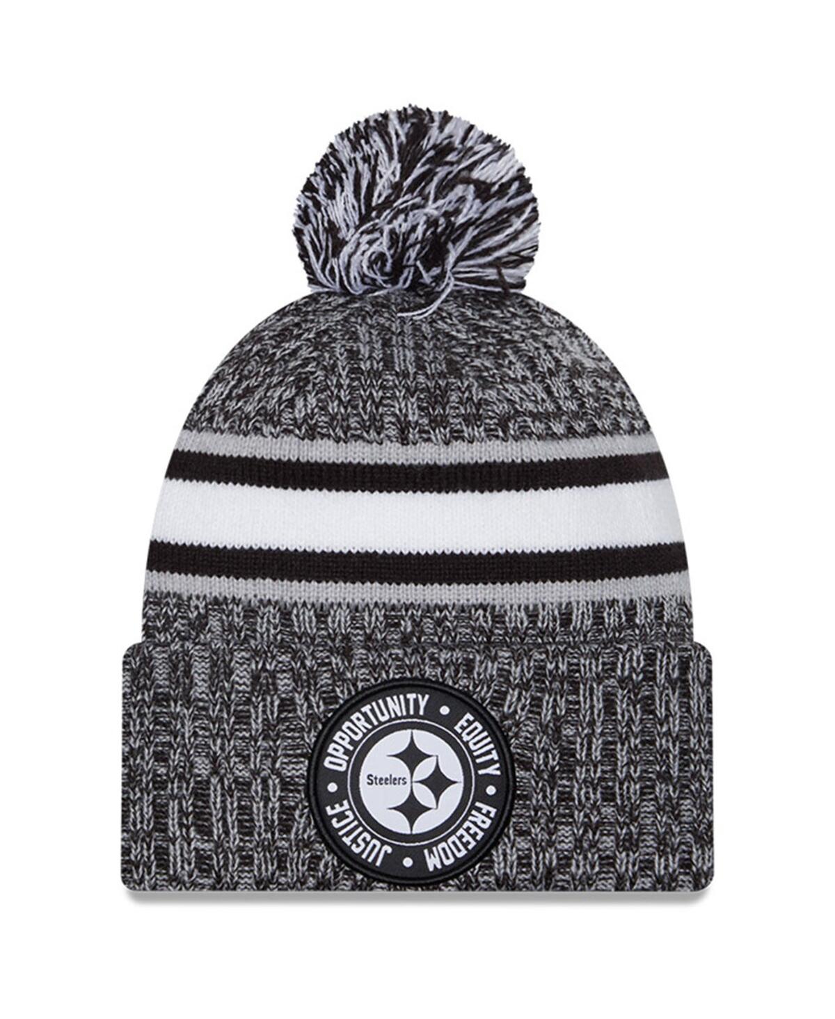 New Era Men's  Heather Black Washington Commanders 2023 Inspire Change Cuffed Knit Hat With Pom In Heather Black