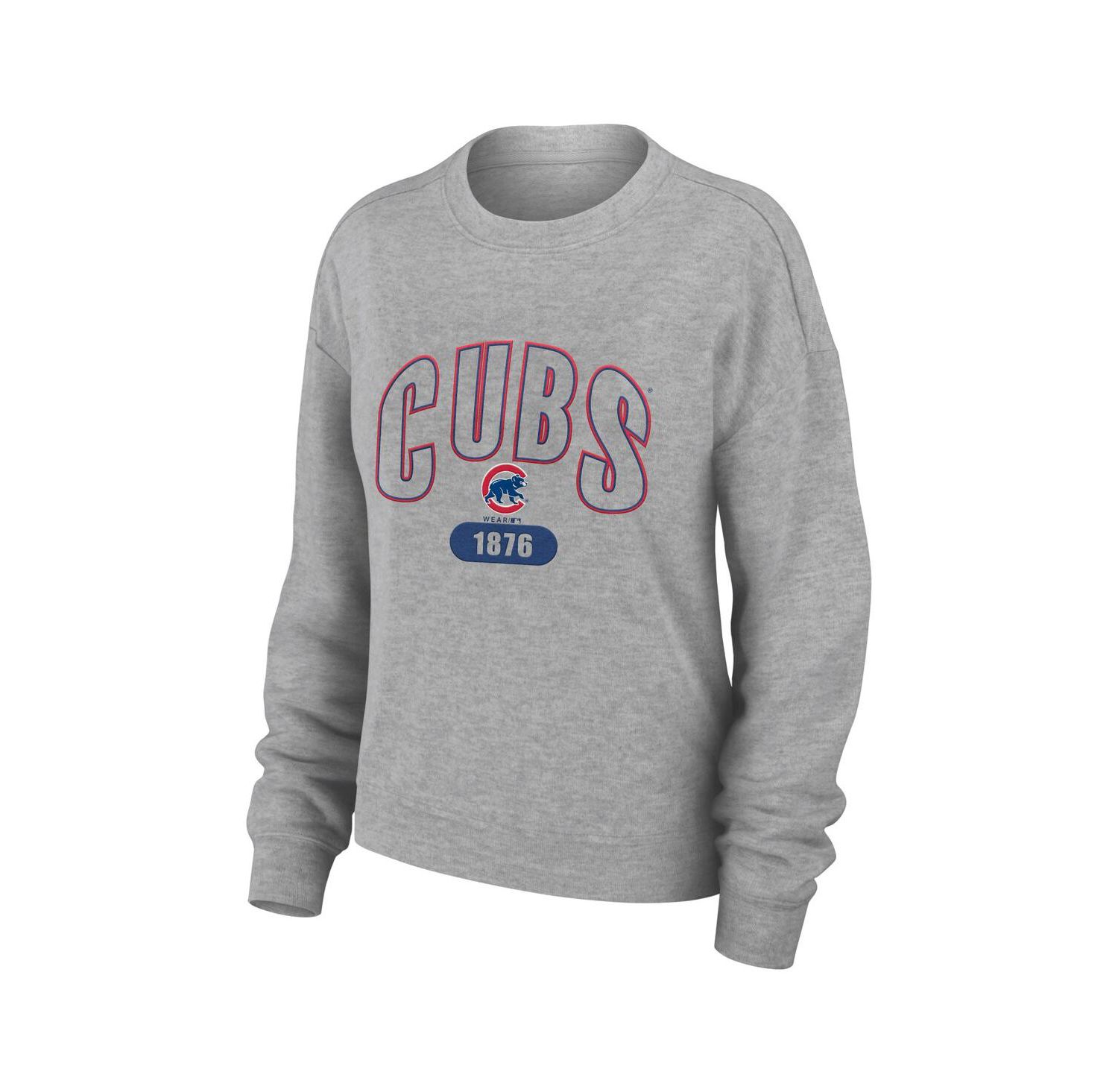 Women's Gray Chicago Cubs Knitted T-shirt and Pants Lounge Set