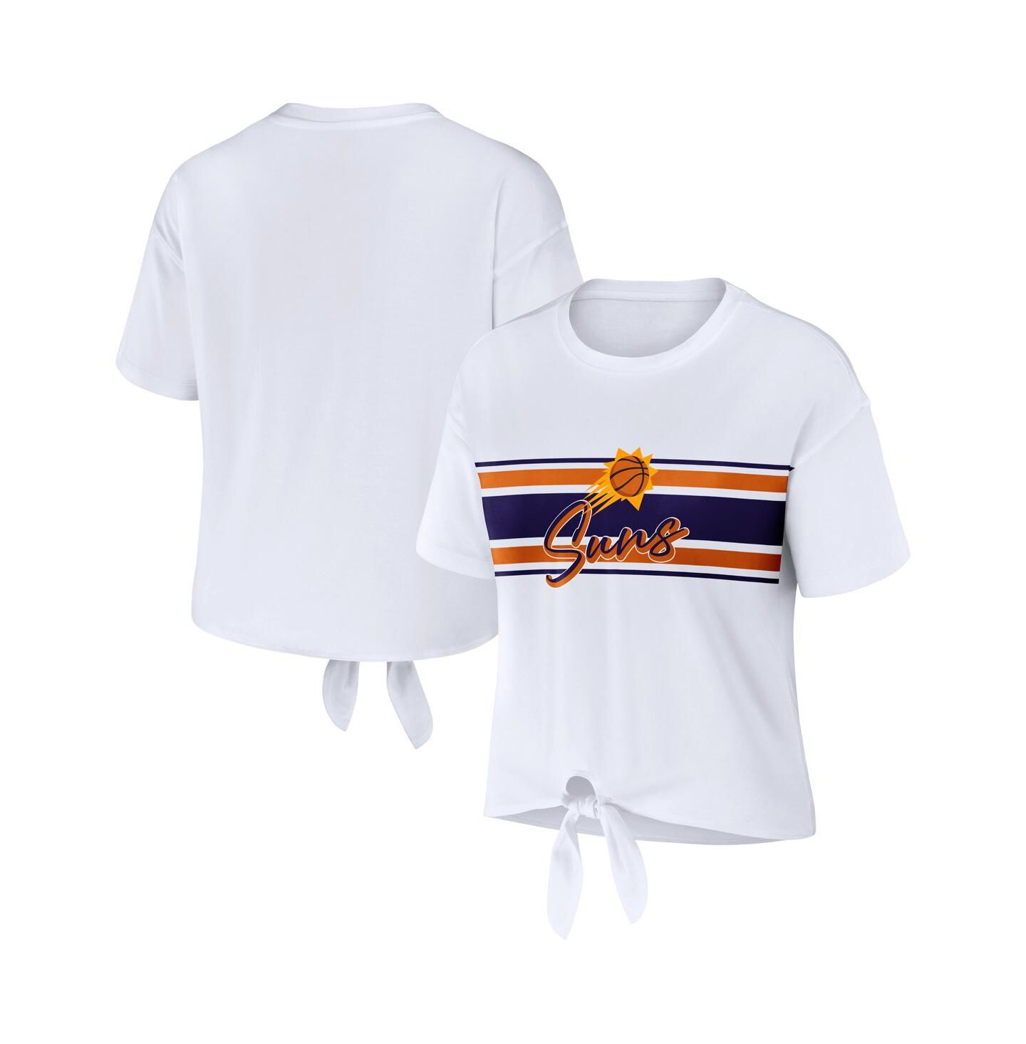 Женская футболка WEAR by Erin Andrews White Phoenix Suns Tie-Front — фото 1