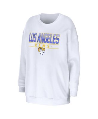Women's White Los Angeles Rams Domestic Pullover Sweatshirt