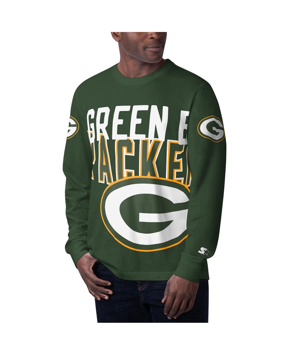 Starter Men's  Green Green Bay Packers Clutch Hit Long Sleeve T-shirt
