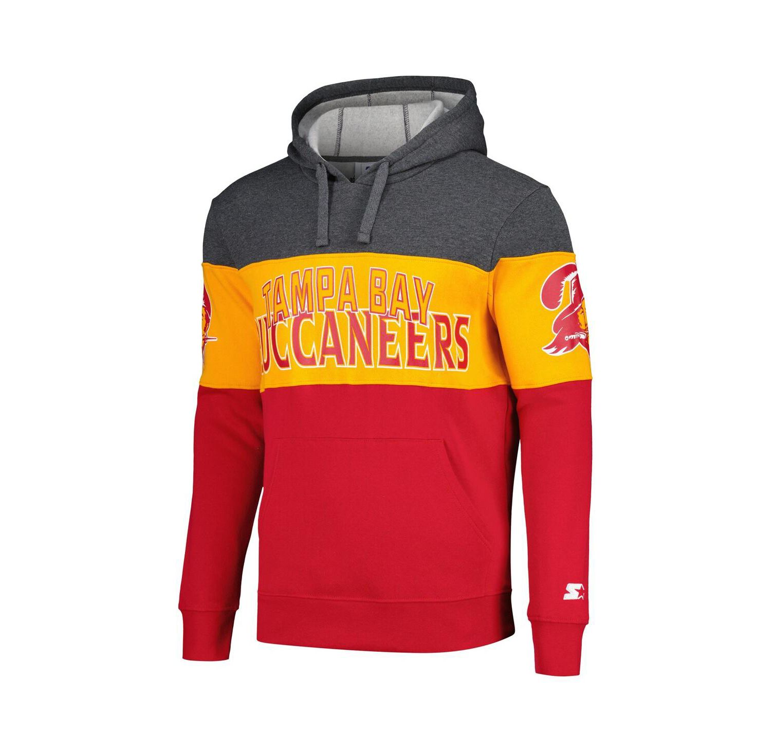 Men's Red, Orange Distressed Tampa Bay Buccaneers Extreme Pullover Hoodie