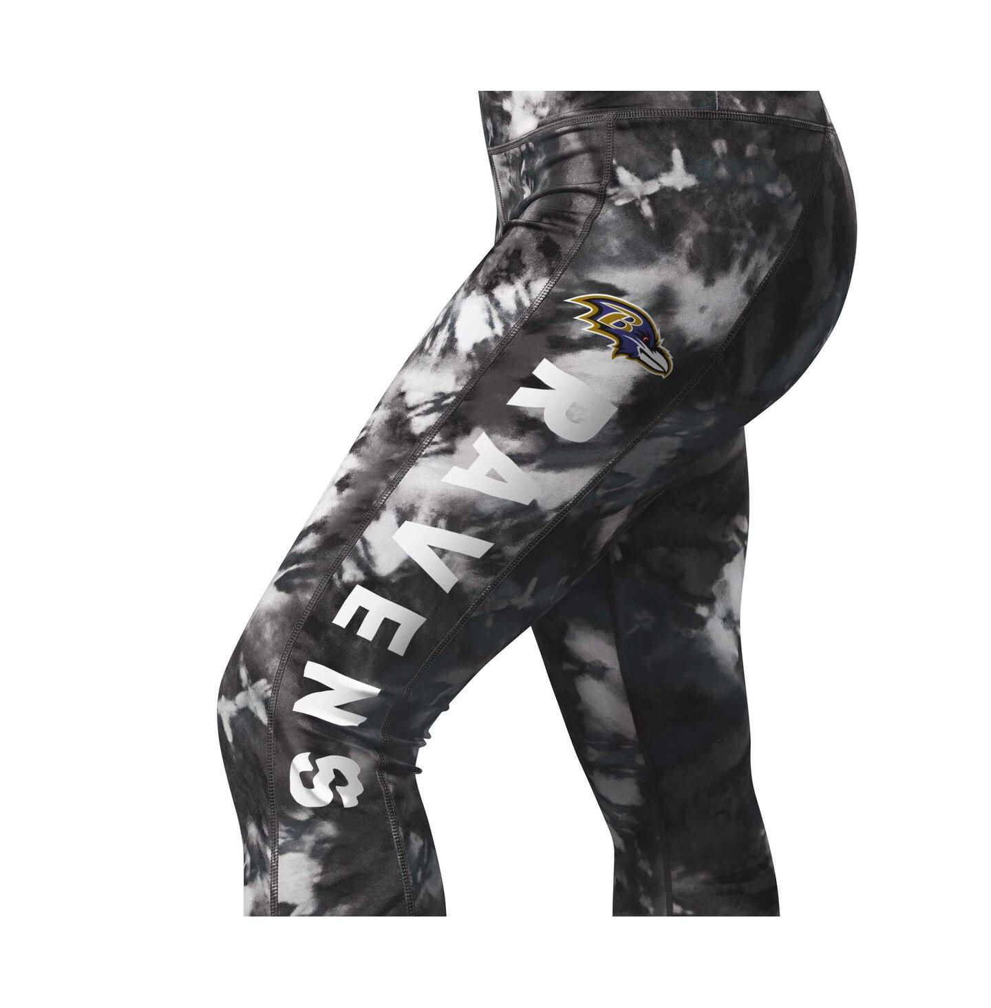 Женские леггинсы MSX by Michael Strahan Black Baltimore Ravens Aubrey Tie-Dye — фото 2