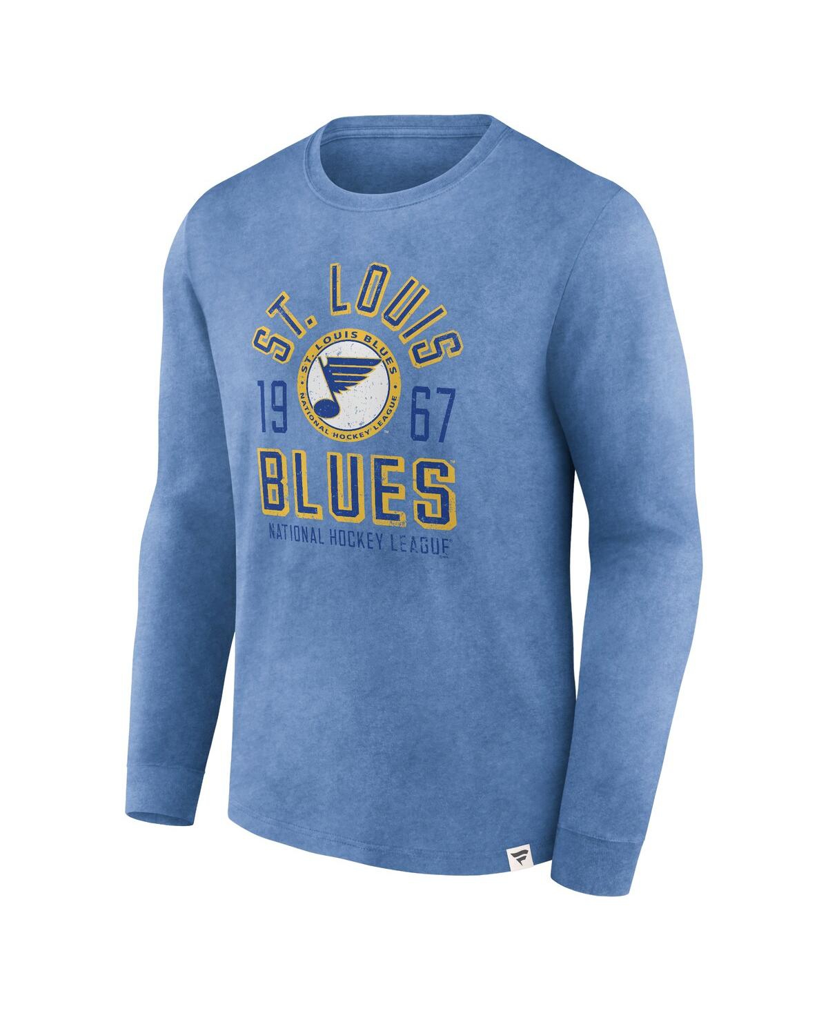 Fanatics Men's  Heather Blue Distressed St. Louis Blues Keep The Zone Long Sleeve T-shirt In Heather Blue