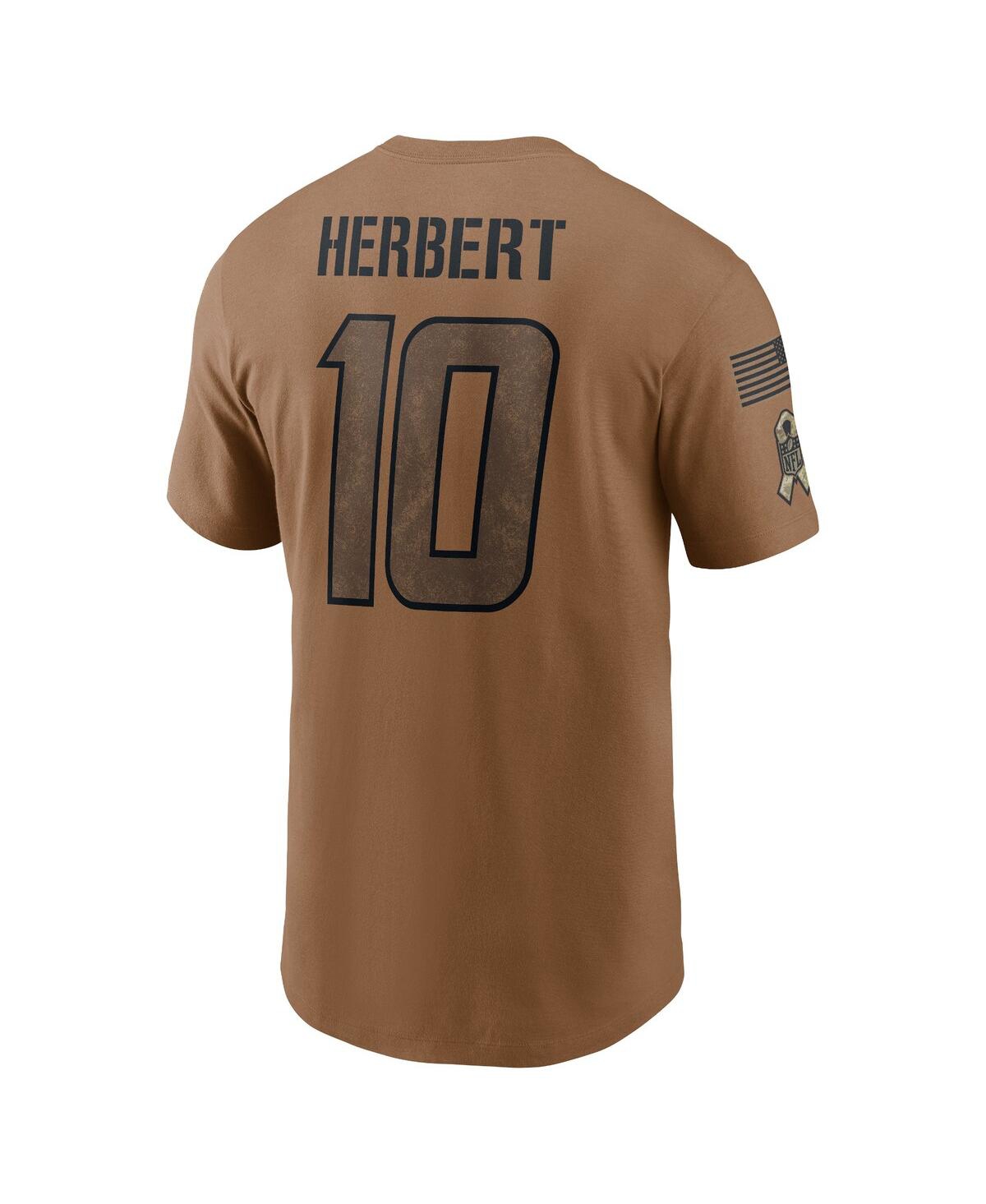 Shop Nike Men's  Justin Herbert Brown Distressed Los Angeles Chargers 2023 Salute To Service Name And Numb