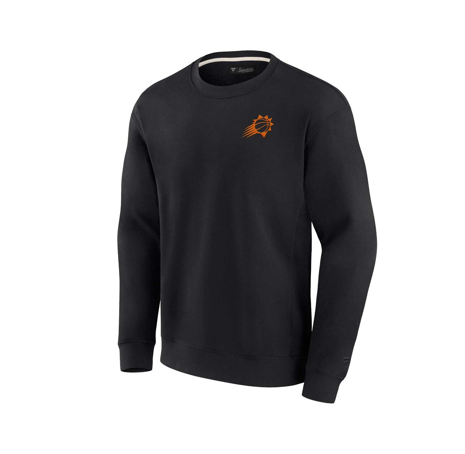 Men's and Women's Black Phoenix Suns Super Soft Fleece Oversize Arch Crew Pullover Sweatshirt
