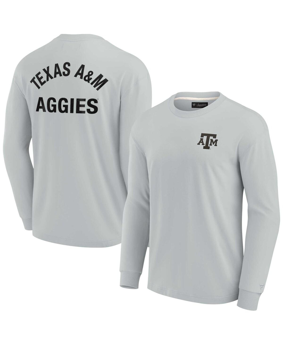 Fanatics Signature Men's And Women's  Gray Texas A&m Aggies Super Soft Long Sleeve T-shirt