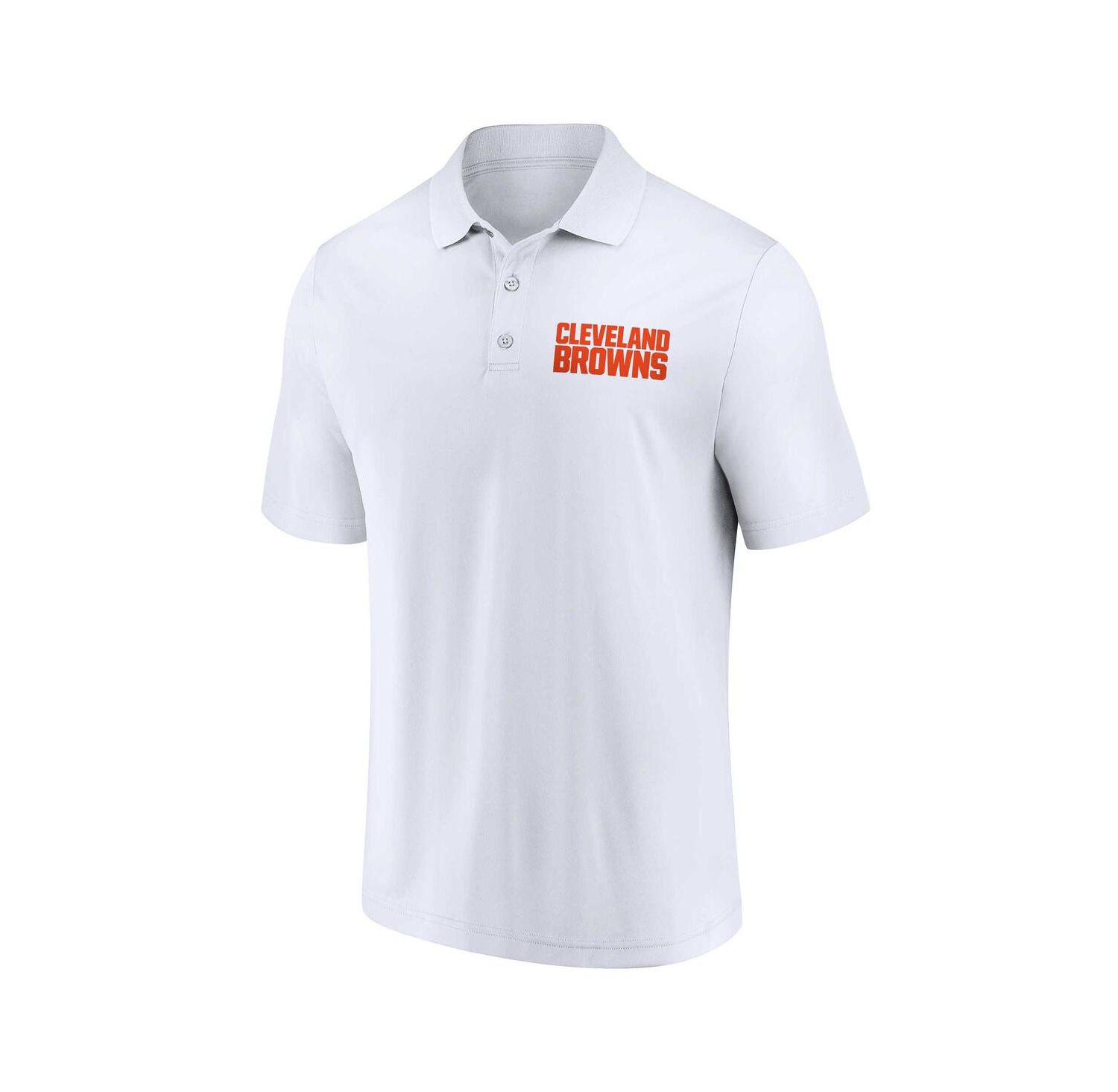 Men's White, Brown Cleveland Browns Lockup Two-Pack Polo Shirt Set