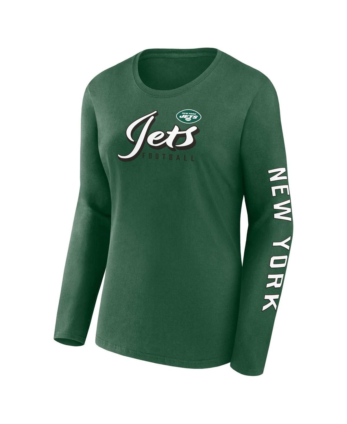 Shop Fanatics Women's  Green, White New York Jets Two-pack Combo Cheerleaderâ T-shirt Set In Green,white