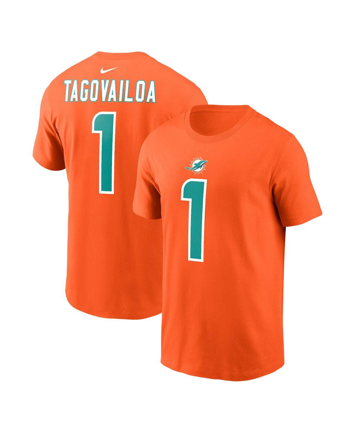 Nike Men's  Tua Tagovailoa Orange Miami Dolphins Player Name And Number T-shirt