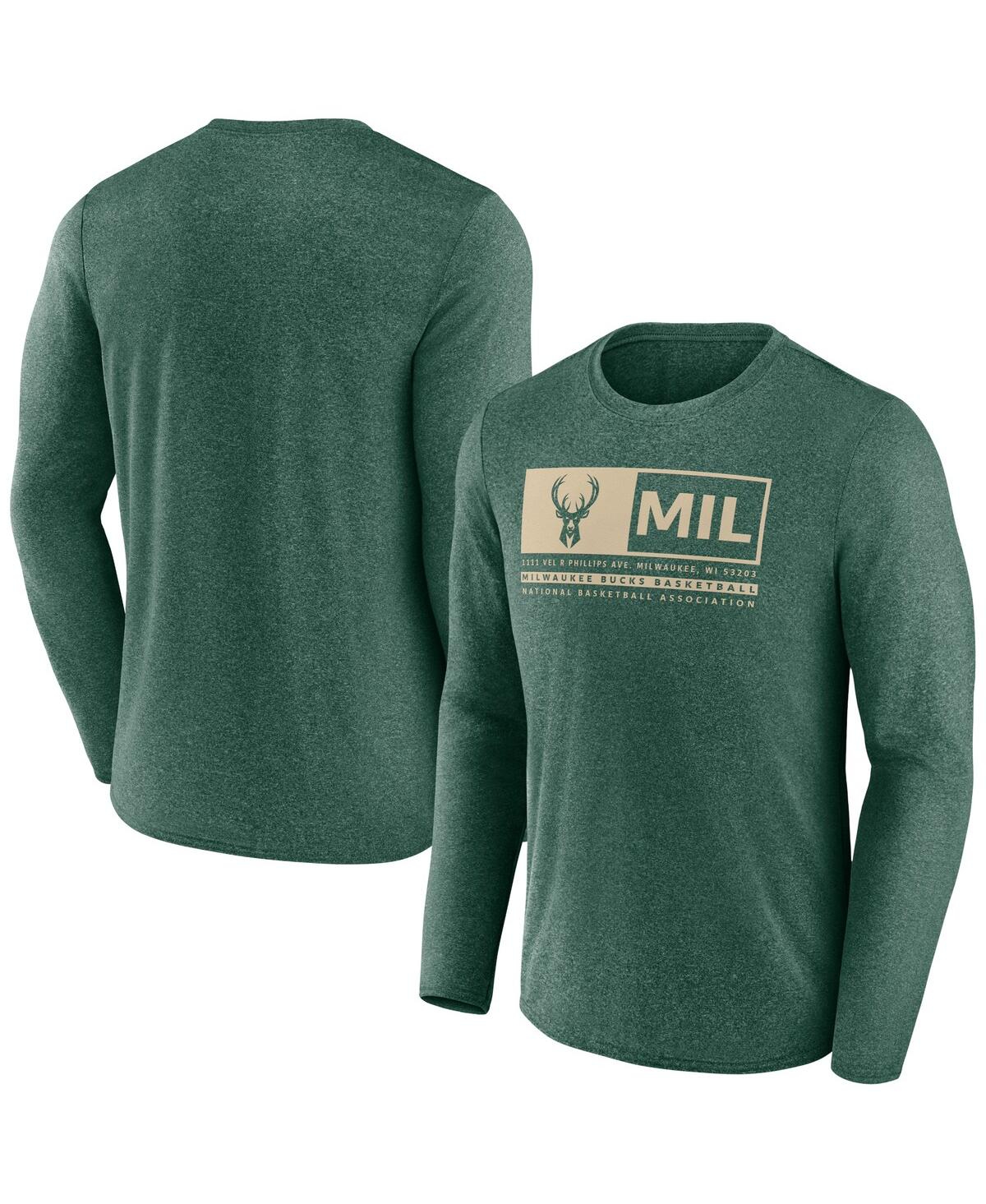 Shop Fanatics Men's  Hunter Green Milwaukee Bucks Three-point Play T-shirt