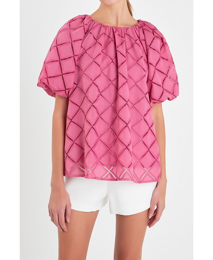 English Factory Women's Embroidered Cotton Top Macy's