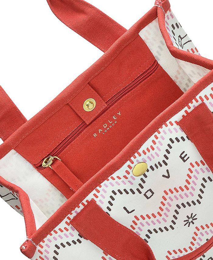 Radley London Radley Fair Isle Leather Small Open Top Cotton Grab Bag