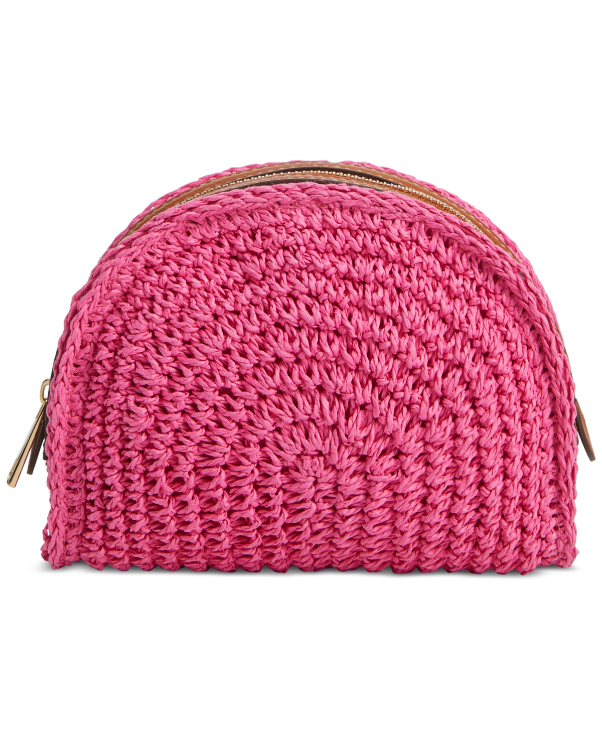 Macy's Flower Show Small Dome Pouch, Created For  In Pink Raffia