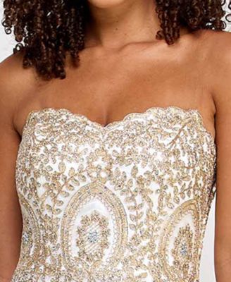 Juniors' Strapless Embellished Ballgown, Created for Macy's