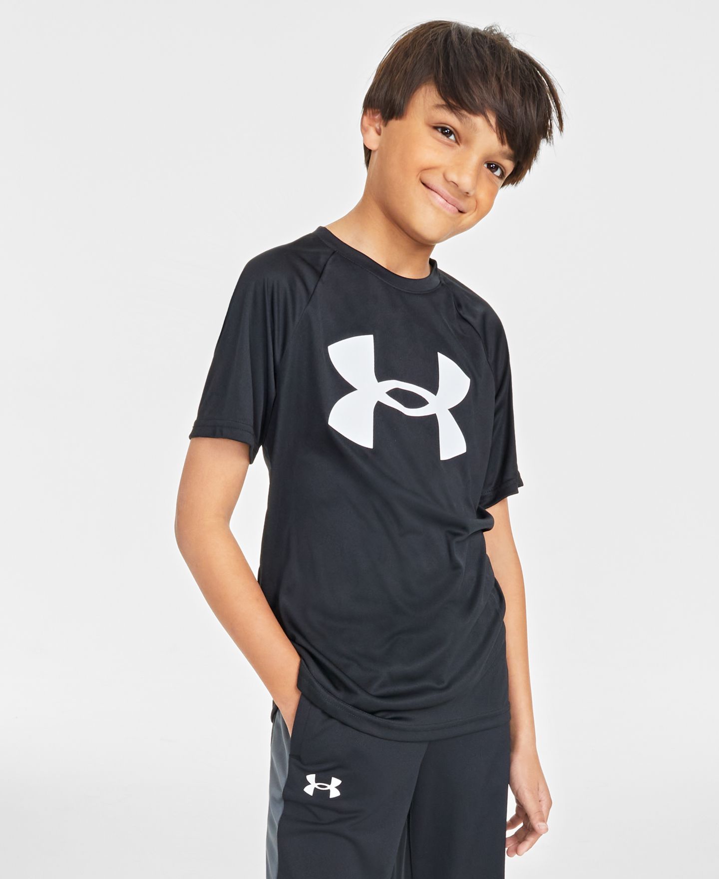 Футболка Under Armour Tech Big Logo Short-Sleeve T-Shirt для мальчиков, цвет: Чёрный — фото 2