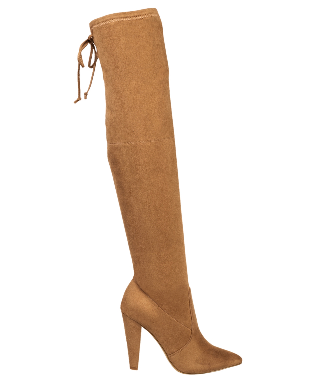 French Connection Women's Jordan Cone Heel Lace-up Over-The-Knee Boots - Tan- Faux Leather