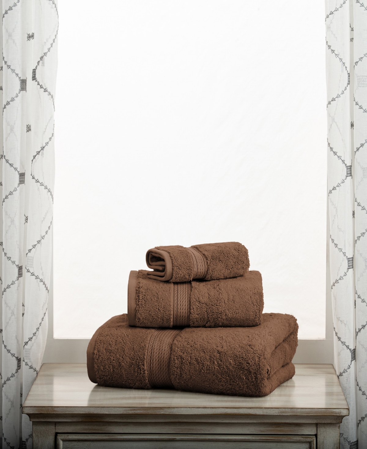 Superior Highly Absorbent Egyptian Cotton 3-piece Ultra Plush Solid Assorted Towel Set In Chocolate