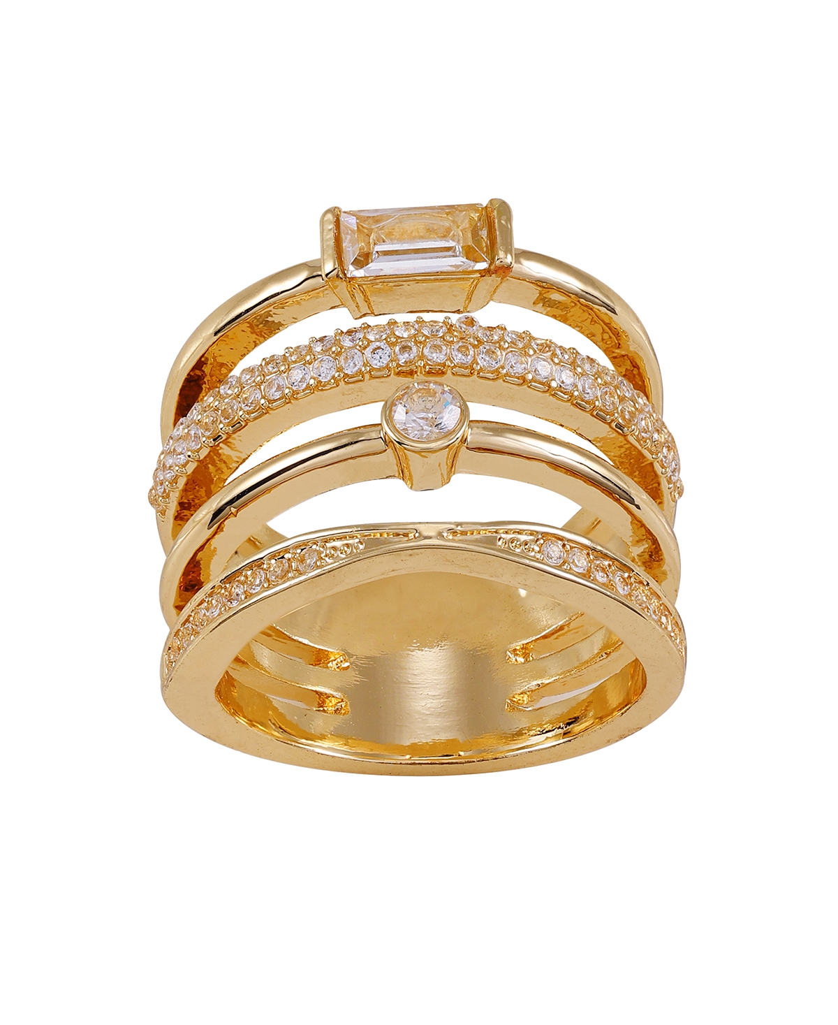 Vince Camuto Gold-tone Four Row Statement Ring