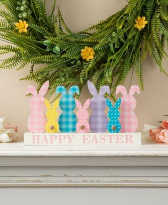 11.75" L Easter Wooden Bunny Family Table Decor