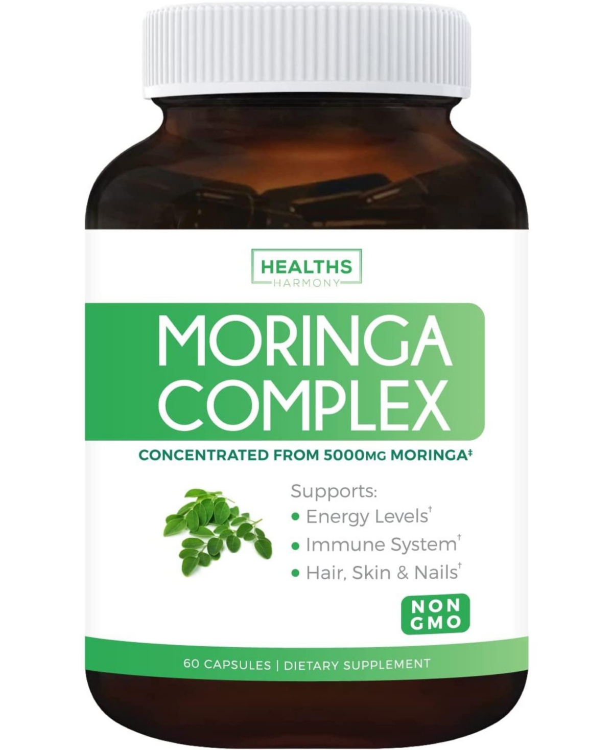 Moringa Capsules - 5,000mg Blend (Non-gmo) The Herbal Equivalent of 5,000mg Moringa Oleifera