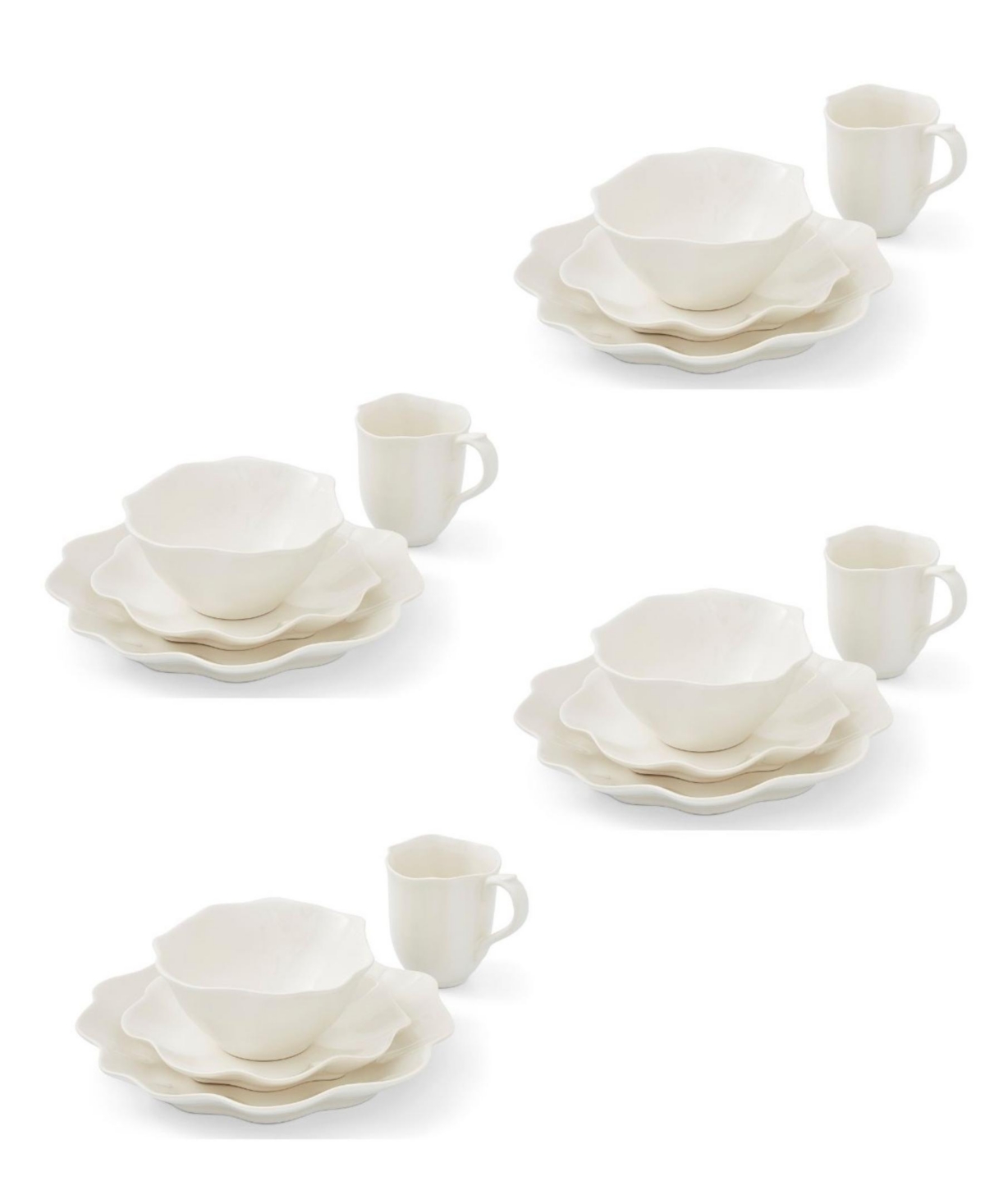 Sophie Conran Floret 16 Dinnerware Set, Service for 4 - White