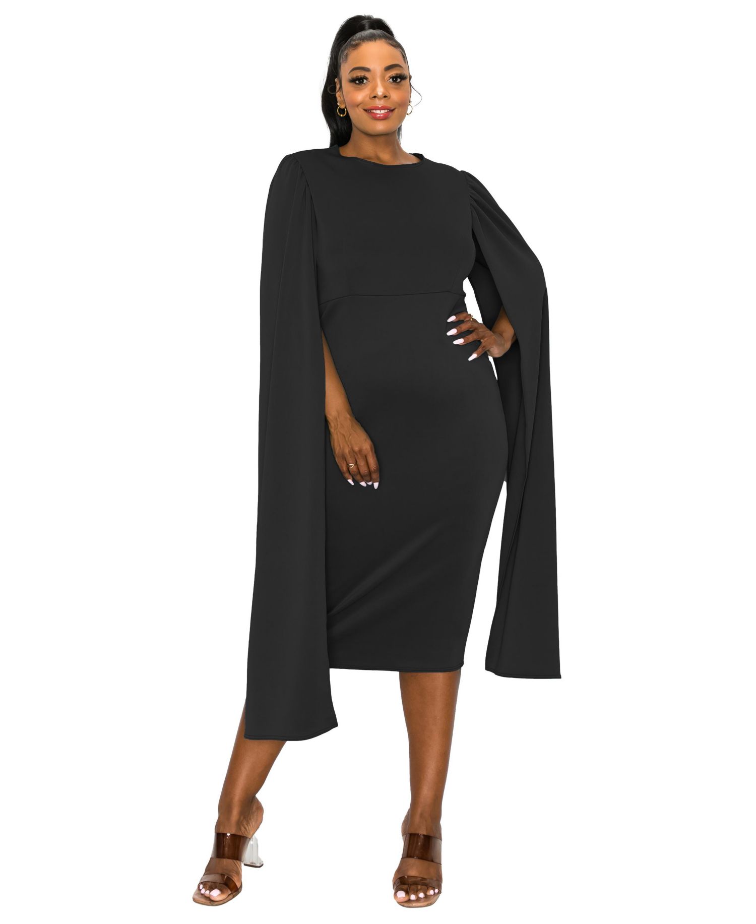 Plus Size Naomi Cape Dress