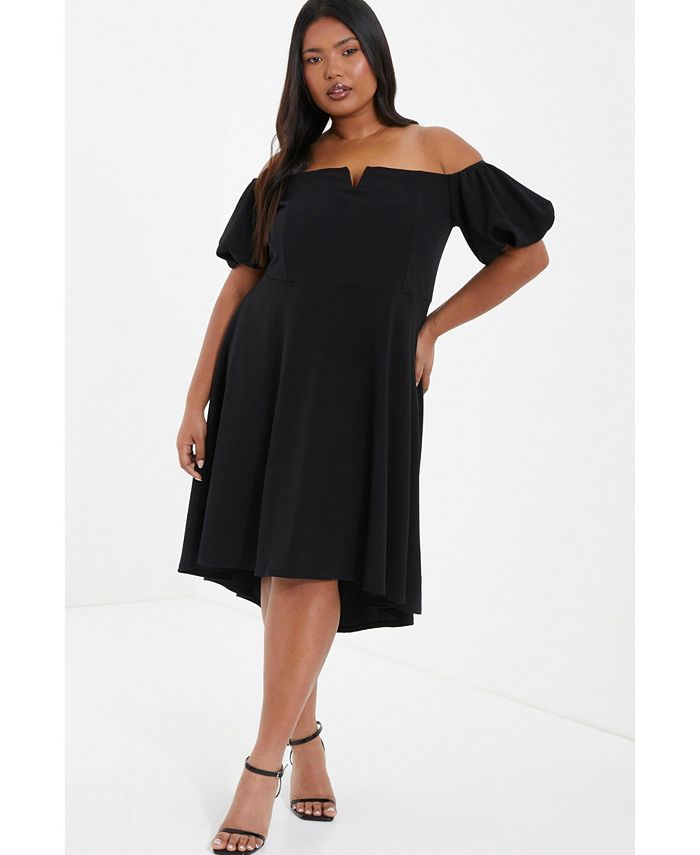 QUIZ Women s Puff Sleeve Bardot Dress Macy s