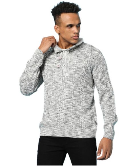 Мужской свитер Cahoot Campus Sutra Grey Heathered Cable Knit, цвет: Серый