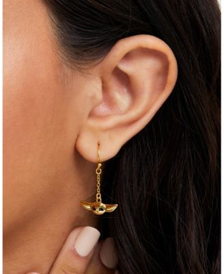 Disney The Mandalorian Grogu Gold Plated Dangle Earrings, Officially Licensed