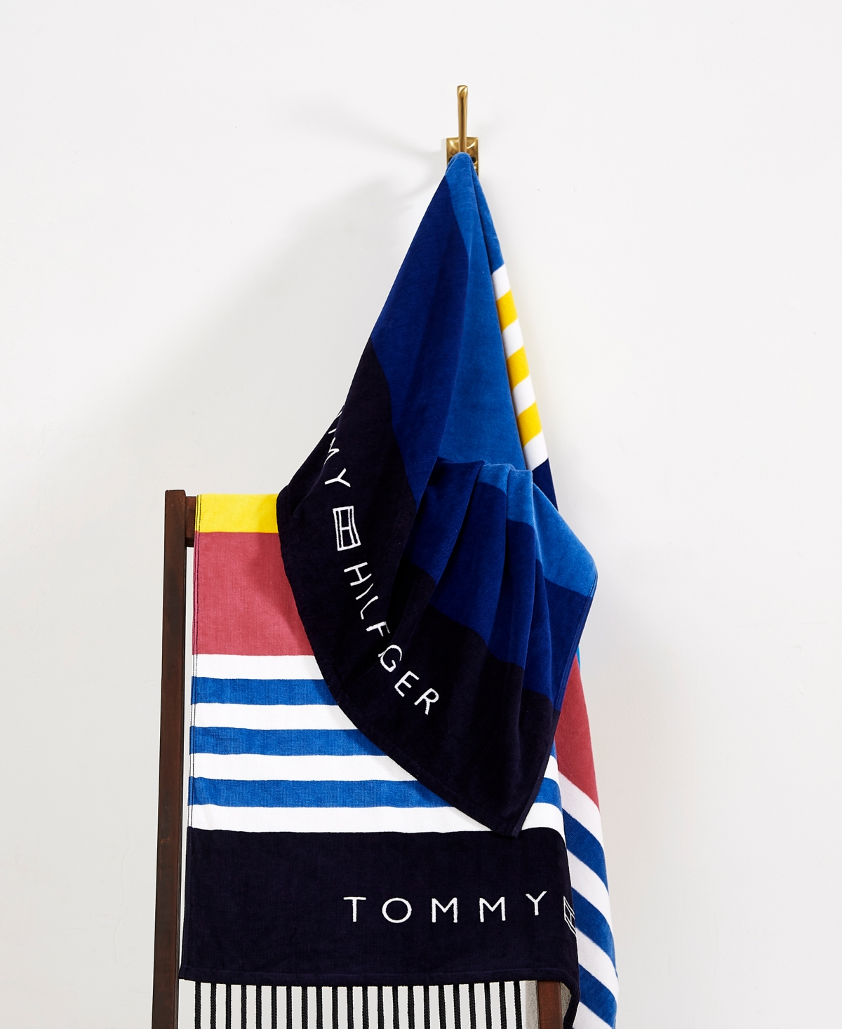Shop Tommy Hilfiger Sunblock Stripe Beach Towel, 36" X 70" In Multi