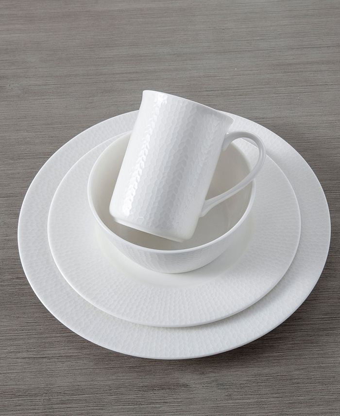 Fortessa Amanda White Embossed 16 Pc. Dinnerware Set, Service for 4 ...