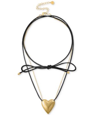 Oma The Label Heart Chain Cord Pendant Necklace 20-12 3 extender - Gold Tone 130$