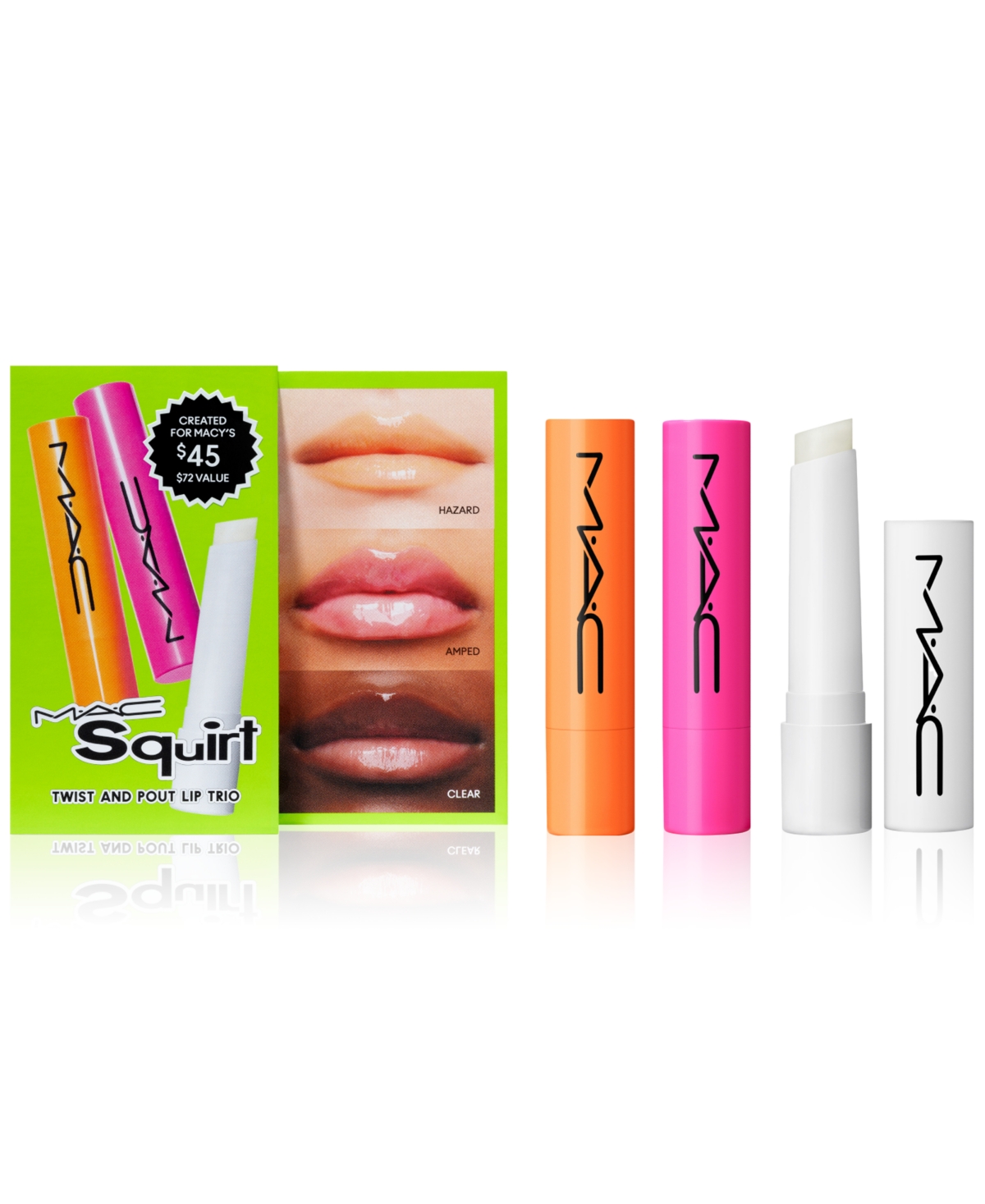 Mac 3-pc. Squirt Balm Set, Created For Y's In Clear,amped,hazard