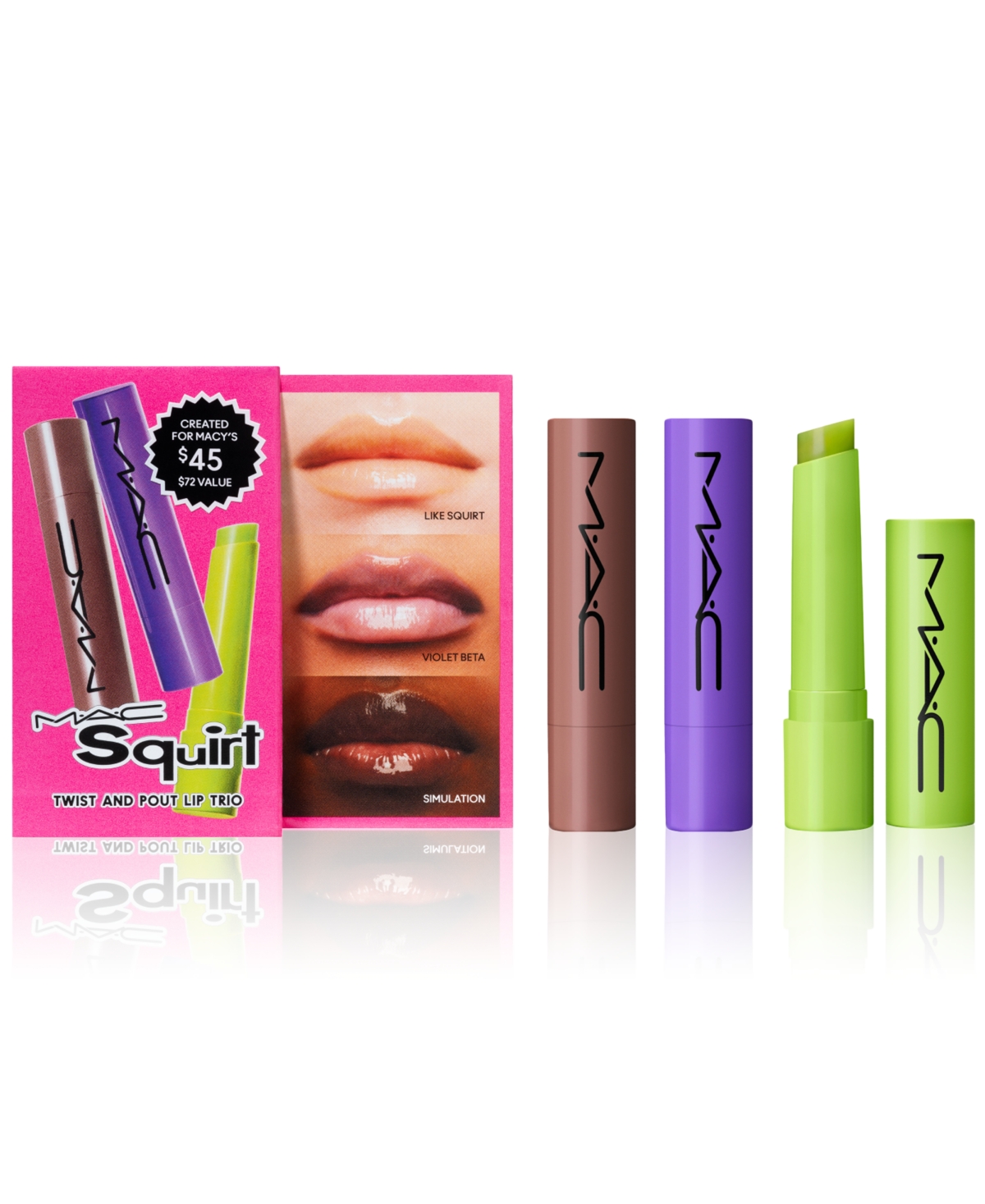 Mac 3-pc. Squirt Balm Set, Created For Y's In Like Squirt,violet Beta,simulation