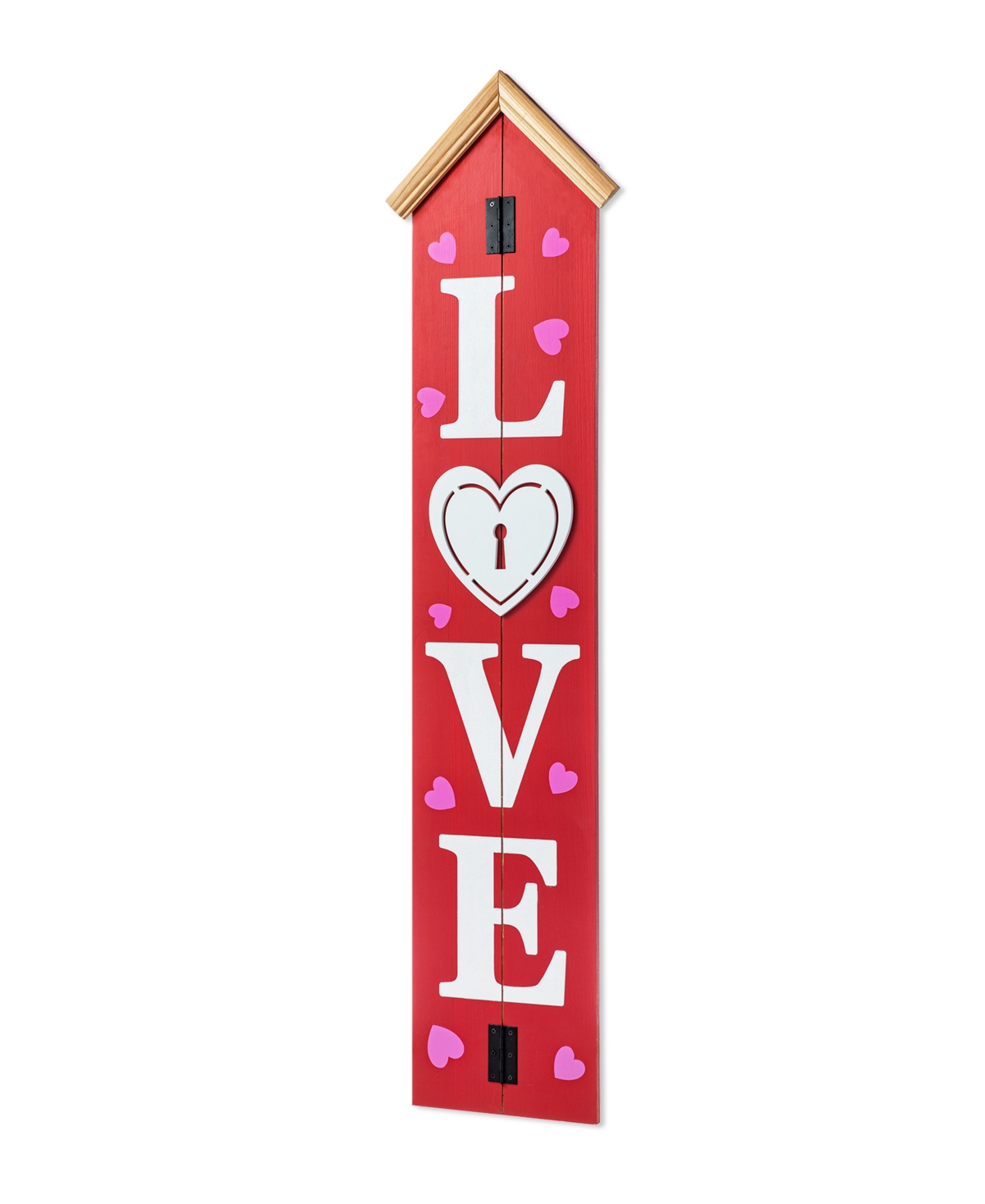 42" H Valentine's Wooden "Love" House-Shaped Porch Decor - Multi