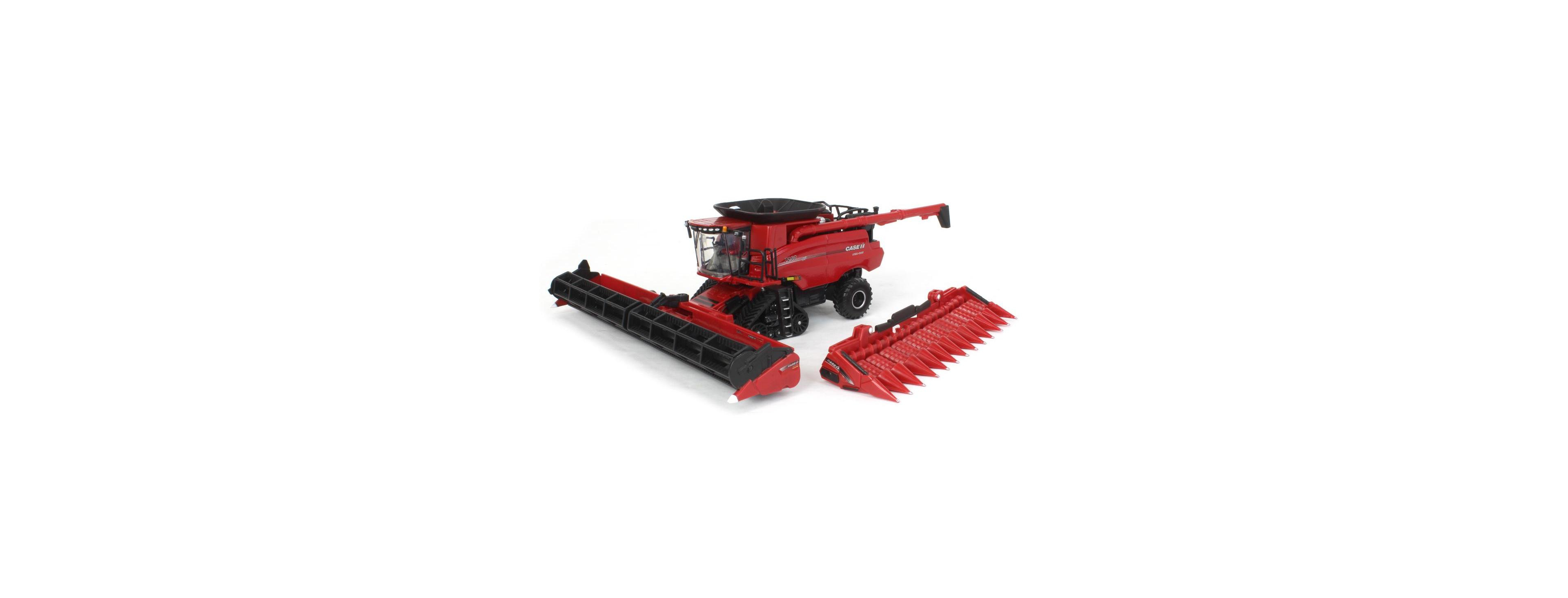 Ertl 1/64 Case Ih Tracked Combine with Corn & Grain Heads Prestige Collection