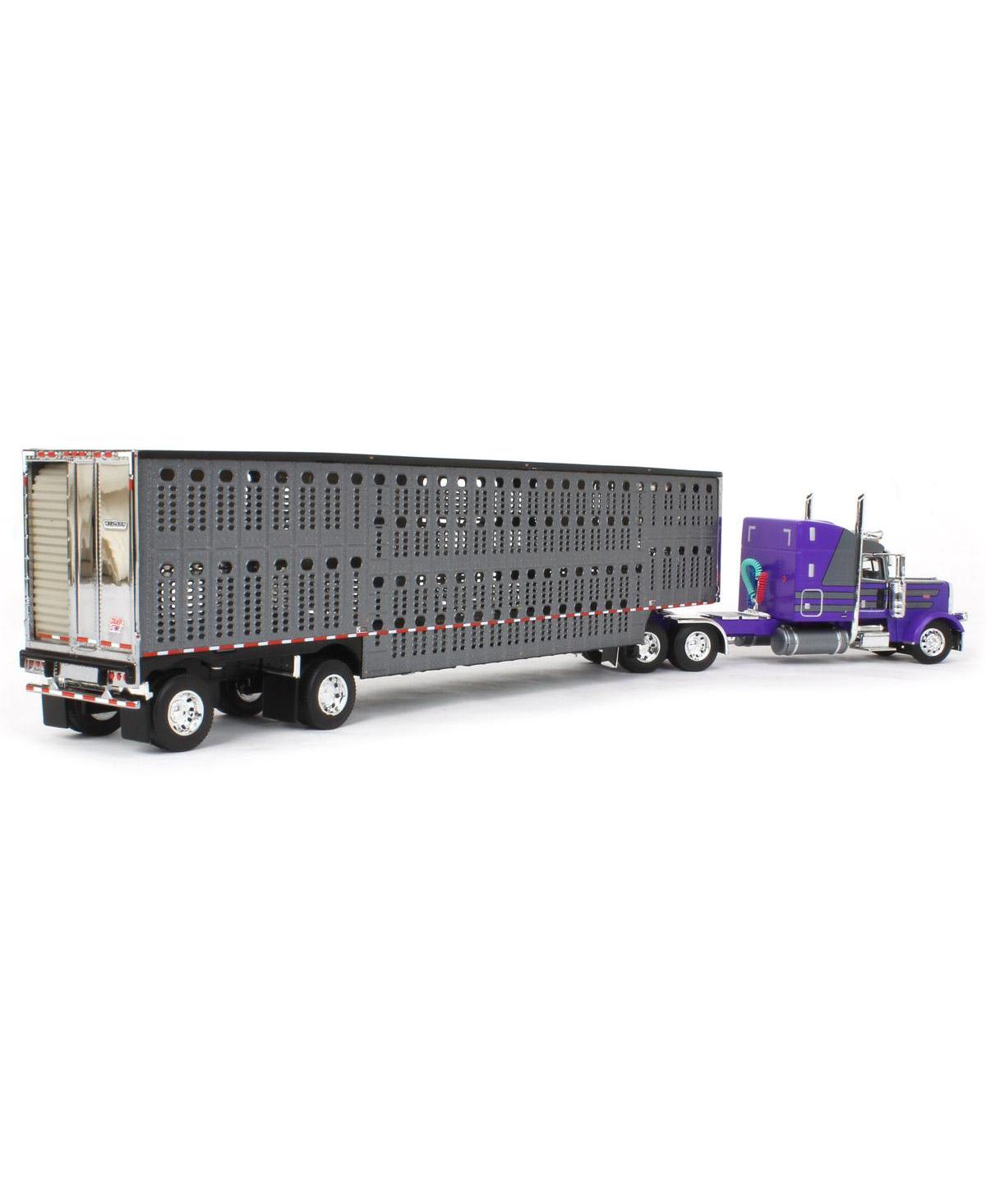 First Gear Dcp 1/64 Peterbilt Model with Mid-Roof Sleeper & Wilson Silver star Livestock Trailer