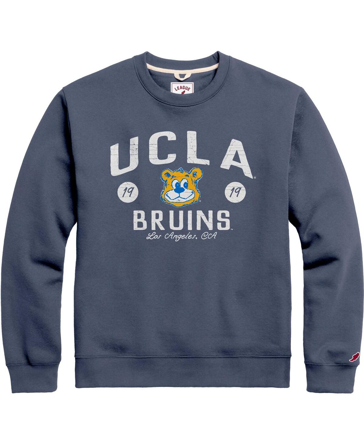 Men's League Collegiate Wear Navy Distressed Ucla Bruins Bendy Arch Essential Pullover Sweatshirt - Navy