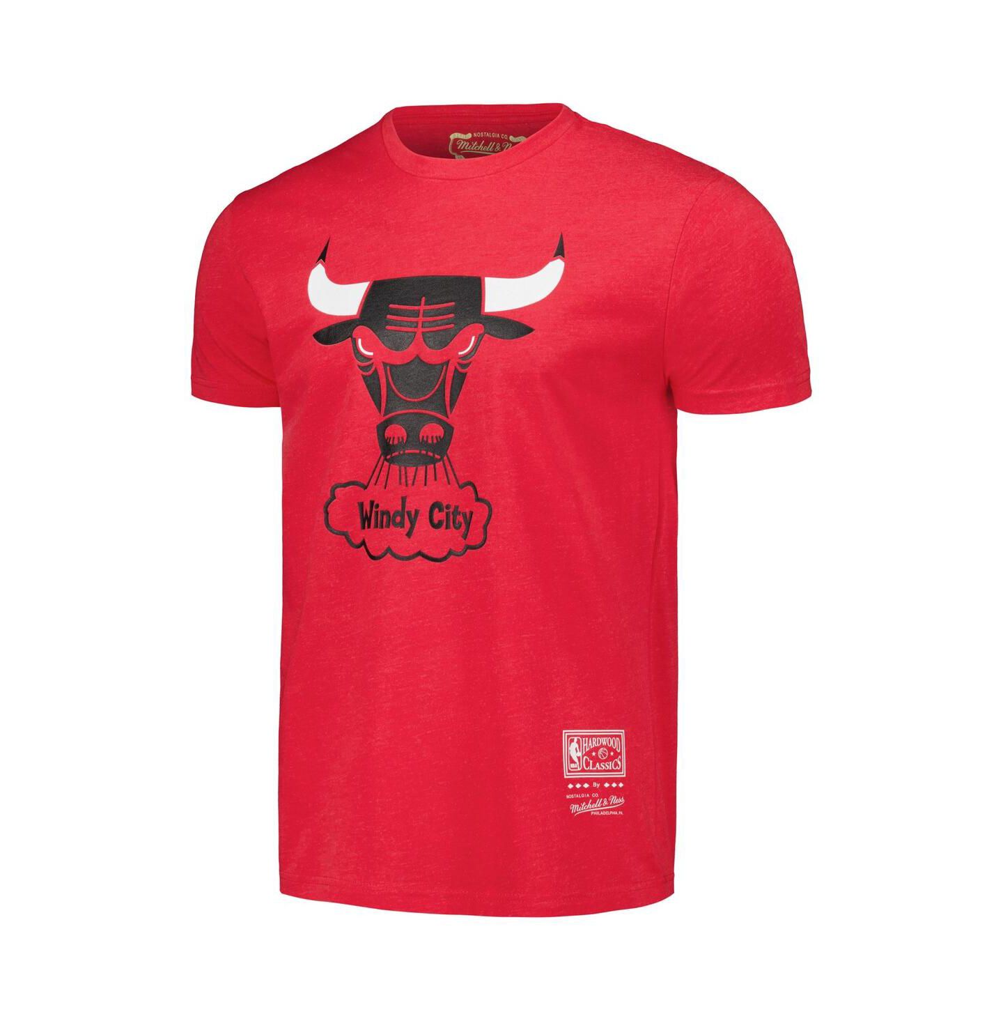 Футболка Mitchell & Ness Red Chicago Bulls Hardwood Classics MVP Throwback Logo — фото 2